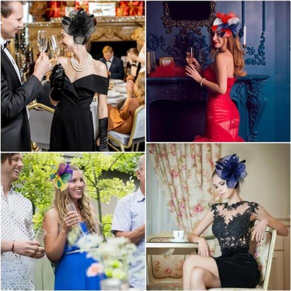 Headband Derby Hair Clip, Wine Red - Picture 6 of 6